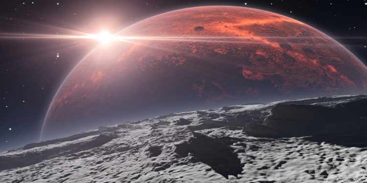 القمر يبتلع المريخ ,,, مشهد سماوي نادر