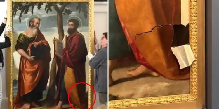 تضرر لوحة من القرن السادس عشر بعد حادث تعثر في متحف