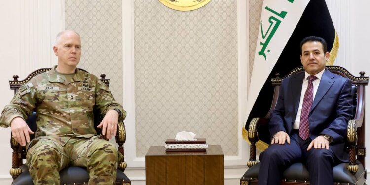 الاعرجي يستقبل قائد التحالف الدولي في العراق وسوريا