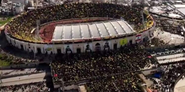 بدء مراسم تشييع السيد حسن نصر الله في المدينة الرياضية ببيروت