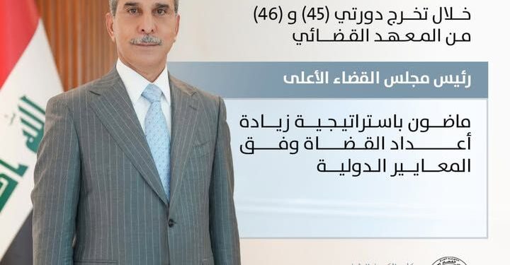 فائق زيدان.. ماضون باستراتيجية زيادة أعداد القضاة وفق المعايير الدولية