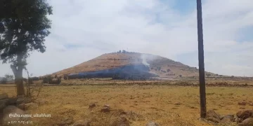 الجيش الإسرائيلي يحـــرق أكثر من 50 دونماً زراعياً من الاراضي السورية