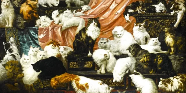 لوحة خالدة بتاريخ الفن,,, قطط السيدة جونسون بـــ 9 أرواح