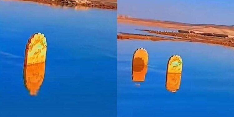 ظهور مقبرة قديمة في قاع بحيرة سد الموصل,,, الجفاف يكشف أسرار الماضي