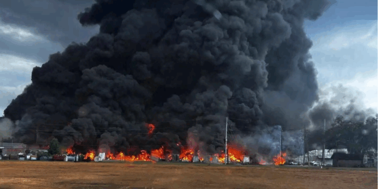 انفجار وحريق ضخم في منشأة نفطية أمريكية