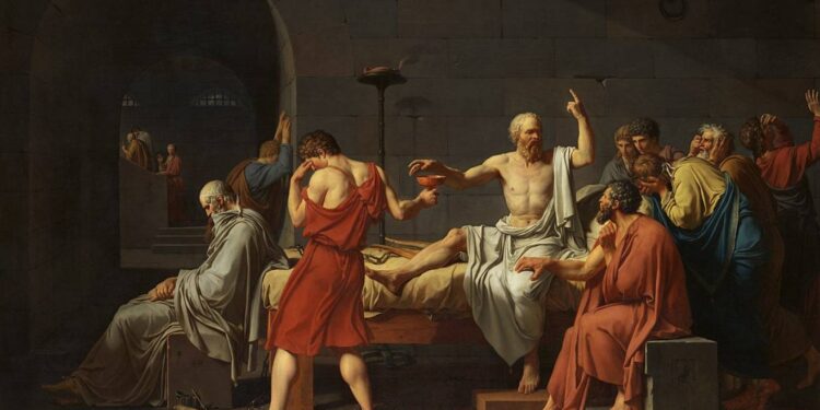 حكاية لوحة: “موت سقراط” التراجيديا الإغريقية بعيون فرنسية