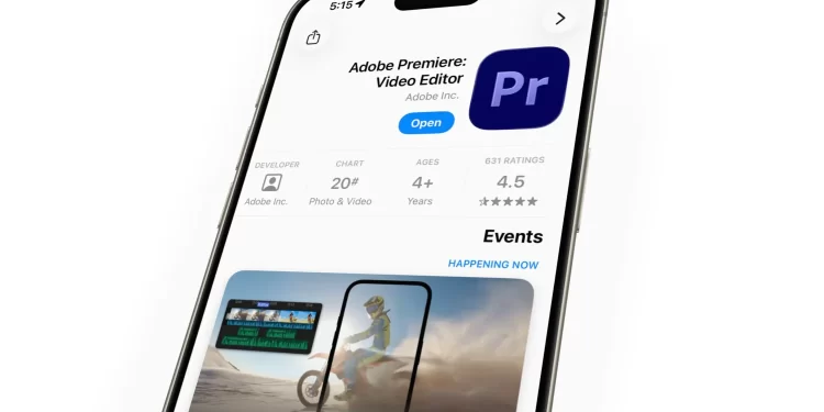 أدوبي تطلق تطبيق “بريميير” الاحترافي على آيفون