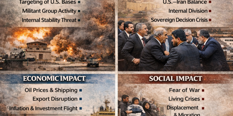 العراق في قلب العاصفة.. تداعيات الحرب (الإيرانية–الأميركية–الإسرائيلية) على الداخل العراقي