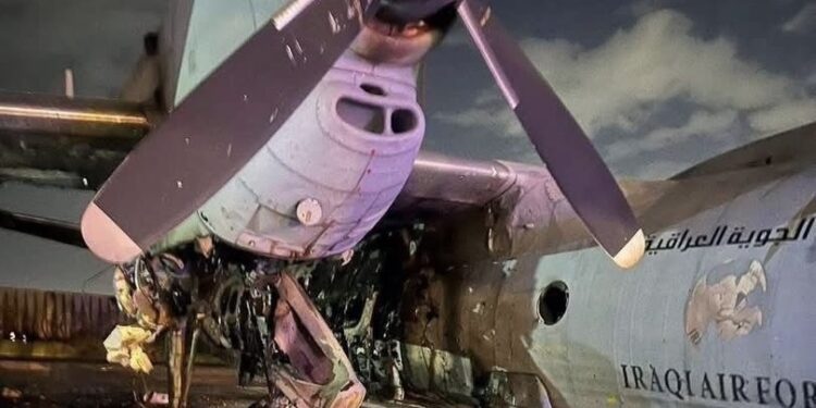 صاروخ يستهدف مطار بغداد ويدمر طائرة عسكرية عراقية من طراز أنتونوف
