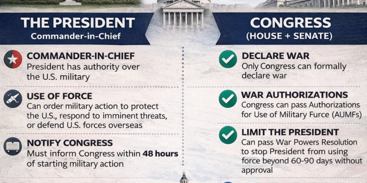 الكونغرس الأمريكي يفشل في تقييد الضربات على إيران… تقرير يكشف أسماء مقدمي القرار وصلاحيات الرئيس في شن الحروب