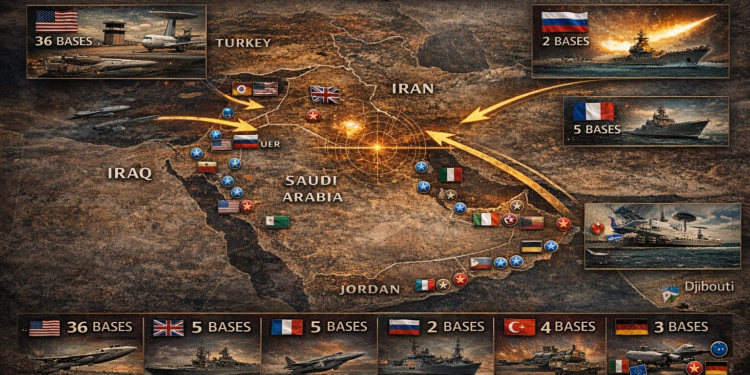 خريطة القواعد العسكرية الأجنبية في الشرق الأوسط… شبكة النفوذ التي تدير التوازنات العسكرية