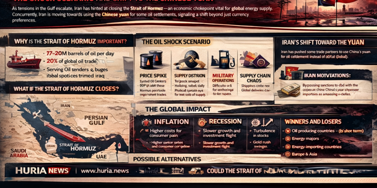 هل يُغلق مضيق هرمز؟ سيناريو الصدمة النفطية وتأثيره على الاقتصاد العالمي وتحول إيران نحو اليوان الصيني