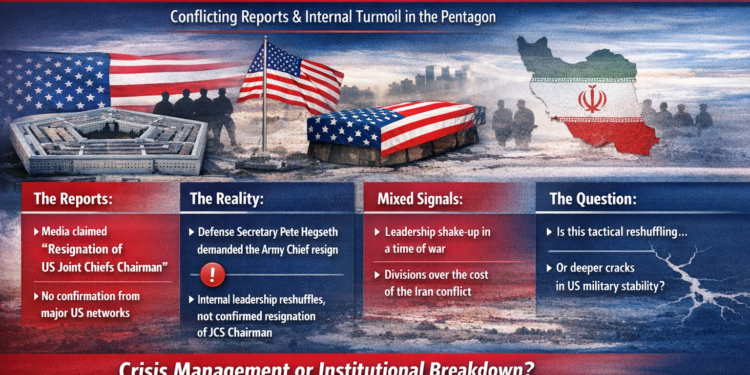 هل استقال رئيس هيئة الأركان الأمريكية بسبب حرب إيران؟ تضارب الروايات وطلب استقالة قائد الجيش يكشفان ارتباكًا داخل البنتاغون