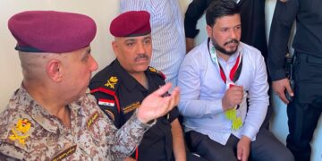 قائد عمليات بغداد وقائد الفرقة الخاصة يلتقيان ممثلي الخريجين لتنظيم مسار التظاهرة في العلاوي