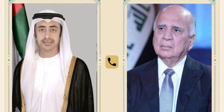 وزير الخارجية ونظيره الإماراتي يبحثان العلاقات العراقية – الخليجية وتطورات المنطقة